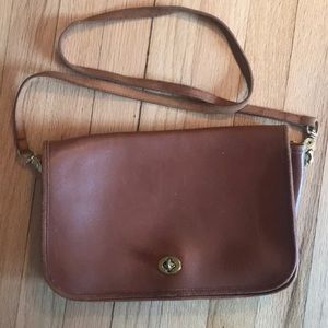 Vintage coach natural leather bag